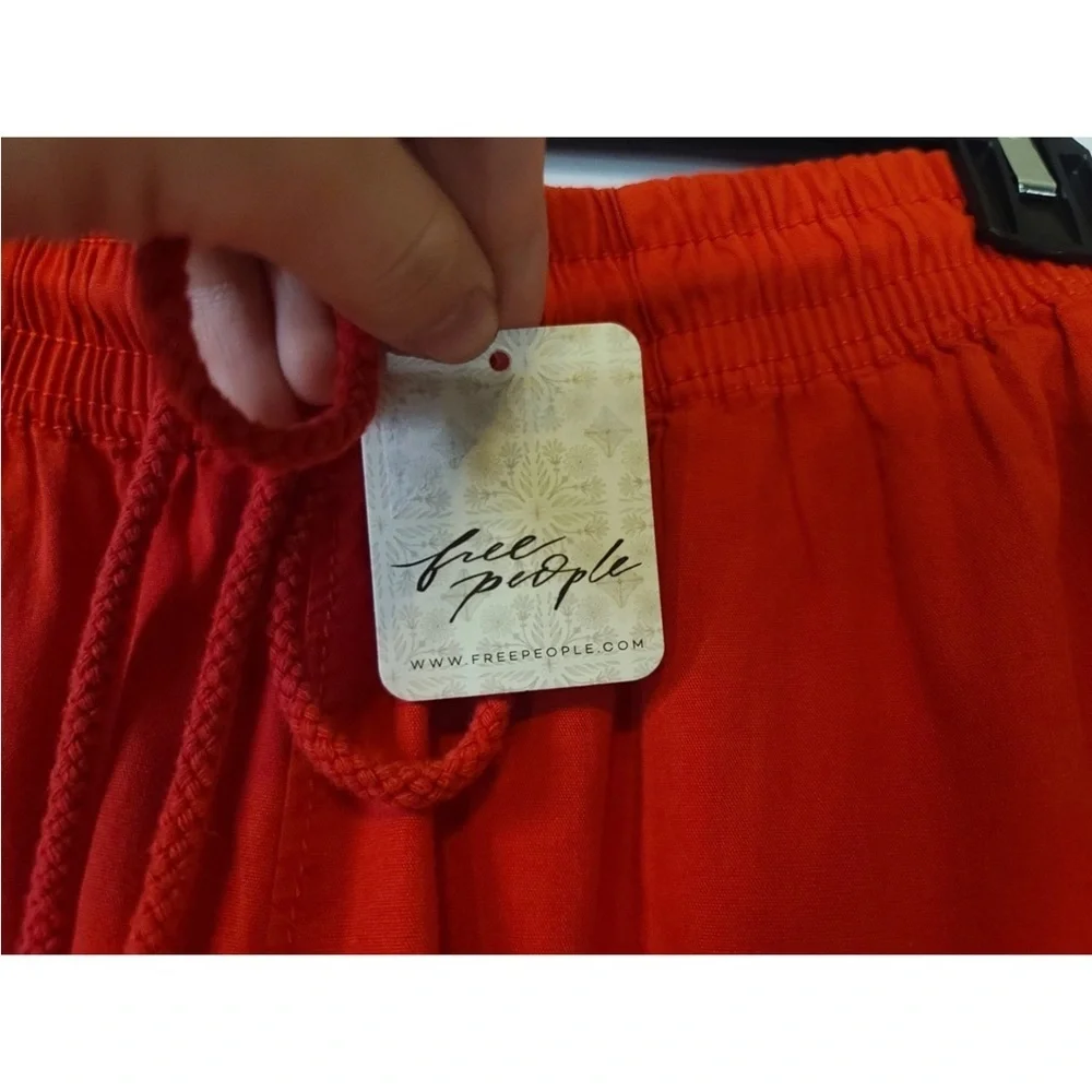 Free People Saylor Poplin Pull-on Shorts Vibrant Red Women's Bermudas